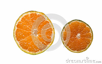 Orange detail cutting on white background Stock Photo