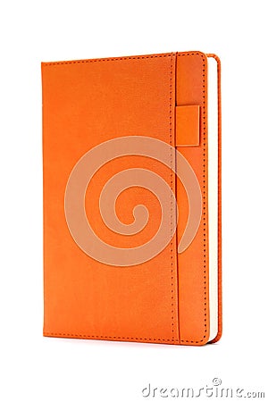 Orange diary isolated on white background Stock Photo