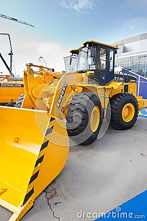 Orange diesel front end loade Editorial Stock Photo