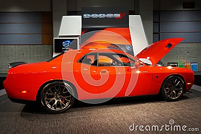 Orange Dodge Challenger SRT Hellcat Editorial Stock Photo