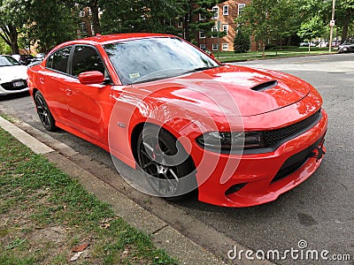 Orange Dodge Charger Editorial Stock Photo