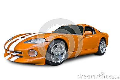 Orange Dodge Viper Sports Car Stock Photo