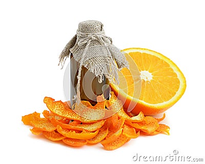 Orange dried peel. Stock Photo