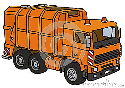 Orange dustcart Vector Illustration