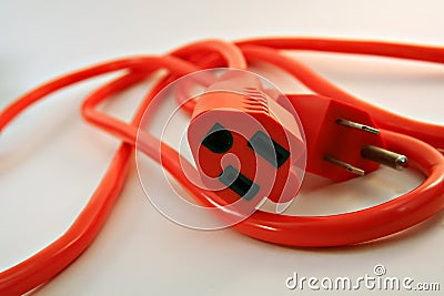 Orange Electrical Cord Stock Photo