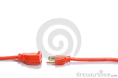 Orange Extension Cord Stock Photo