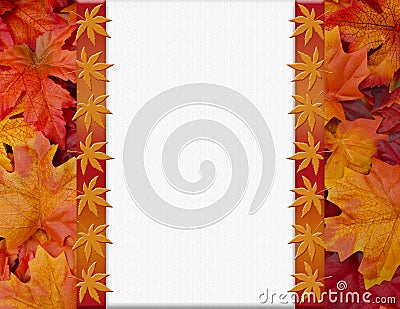 Orange Fall Frame for your message or invitation Stock Photo