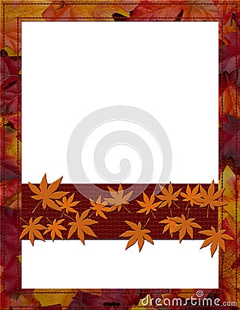 Orange Fall Frame for your message or invitation Stock Photo