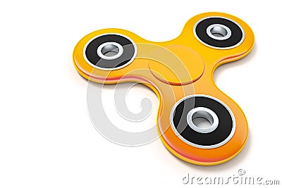 Orange fidget spinner Stock Photo