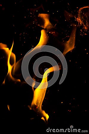 Orange fire flames Stock Photo
