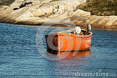 Orange fishing dory Stock Photo