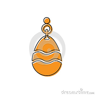 Orange Fishing spoon icon isolated on white background. Fishing baits in shape of fish. Fishing tackle. Vector Vector Illustration
