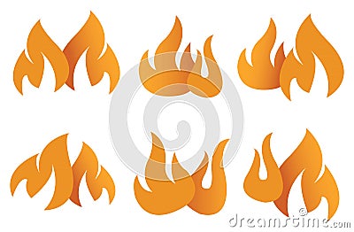 Orange Flame Symbols Vector Illustration Vector Illustration