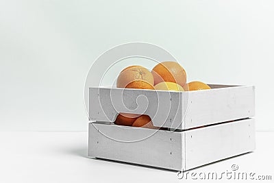 The orange is a fleshy hesperidium with a more or less thick and resistant Stock Photo