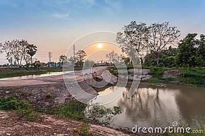 The orange floodgate Stock Photo