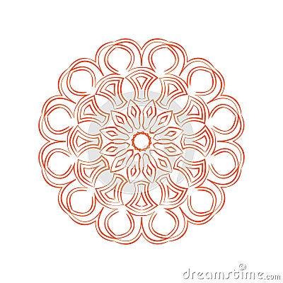 Orange flower mandala. Vintage decorative ornament Vector Illustration