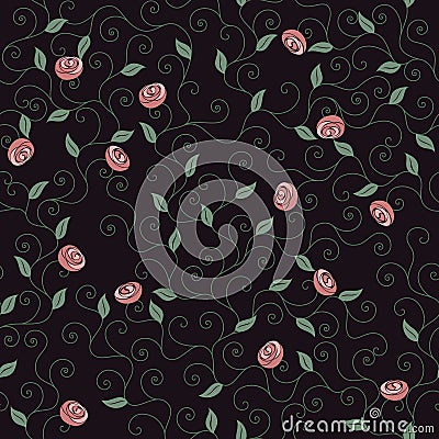 Orange Flowers. Pattern. Vector Illustration