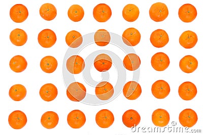 Orange fruit citrus tankan square against white background Stock Photo