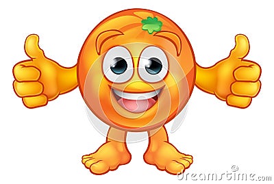 Orange Fruit Mascot Cartoon Character Vector Illustration