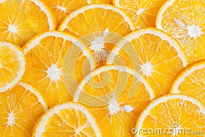 Orange fruit in section in white water Stock Photo
