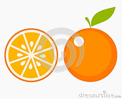 Orange fruit slice Vector Illustration