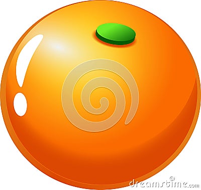 Orange - Fruits Items for match 3 games Vector Illustration