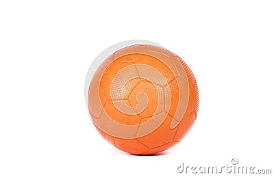 Orange futsal soccer ball with structure isolated on white background Stock Photo