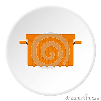 Orange garbage tank icon circle Vector Illustration