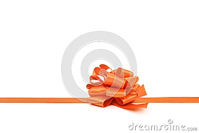 Orange gift ribbon bow Stock Photo