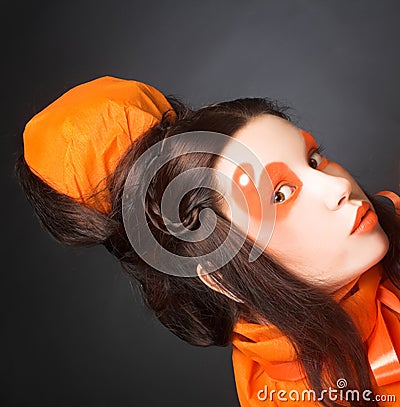 Orange girl. Stock Photo