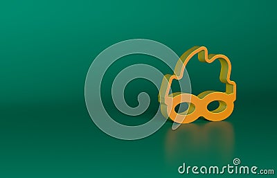 Orange Glasses for swimming icon isolated on green background. Swimming goggles. Diving underwater equipment. Minimalism Cartoon Illustration