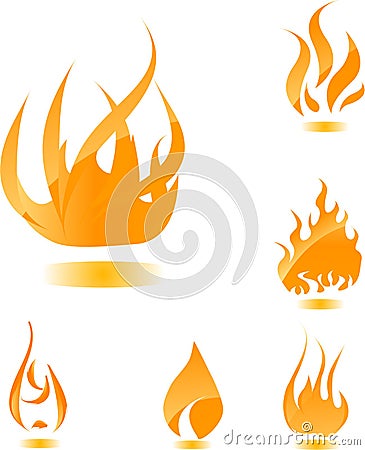 Orange glossy fire Vector Illustration