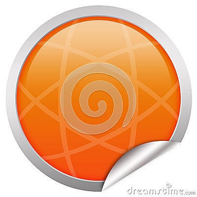 Orange glossy icon Stock Photo