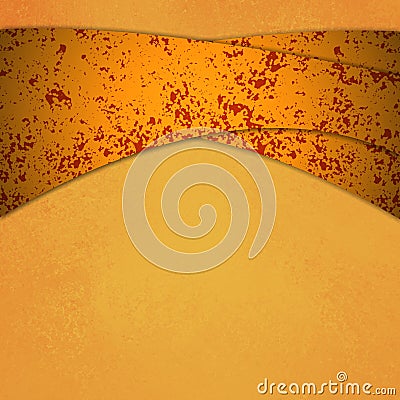 Orange gold background with overlapping gold and red curved stripes with texture Stock Photo