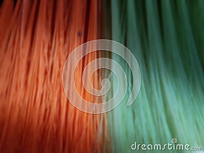 Orange and Green Broom in Closeup Image Stock Photo