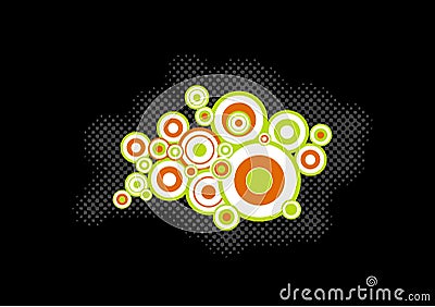 Orange, green circles. Vector Vector Illustration