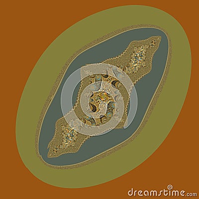 beyond traditional fractal concentric shape glowing on a plain background Stock Photo