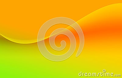 Orange and green gradient or shadow abstract science background with curved pattern graphic.Wave flow shape design create Stock Photo
