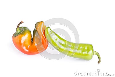 Orange and green pepper Stock Photo