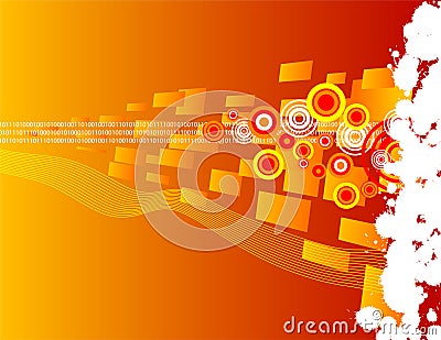 Orange grunge background Vector Illustration