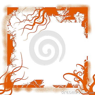 Orange grunge frame Stock Photo