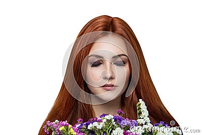 Orange hair woman Stock Photo