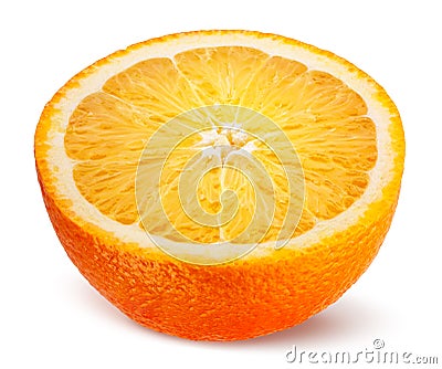 Orange. Half of fruit isolated on white. Stock Photo