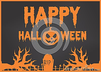 Happy Halloween dark background Card Template for posters Vector Illustration