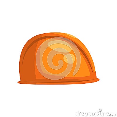 Orange hard hat helmet, geological or mining industry equipment vector Illustration on a white background Vector Illustration