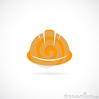Orange hard hat vector icon Vector Illustration