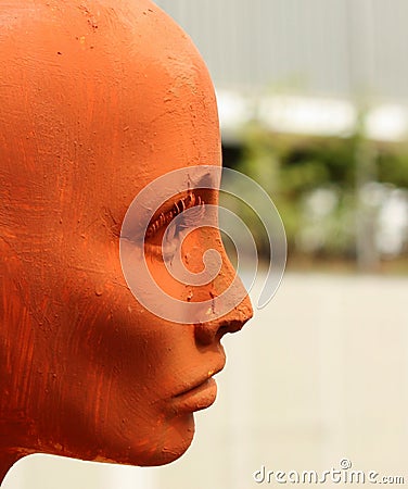 Orange mannequin head Stock Photo