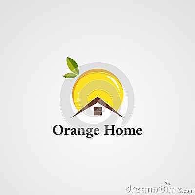 Orange home logo vector,icon, element, and template Vector Illustration