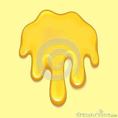 Orange honey drop and yellow splashes healthy syrup golden food liquid drip vector illustration. Vector Illustration