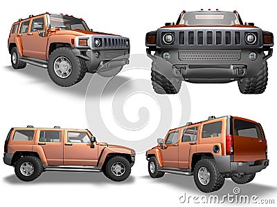 Orange Hummer Stock Photo